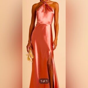 NWT! Monica Dress Shint Satin Terracotta, sz.XS